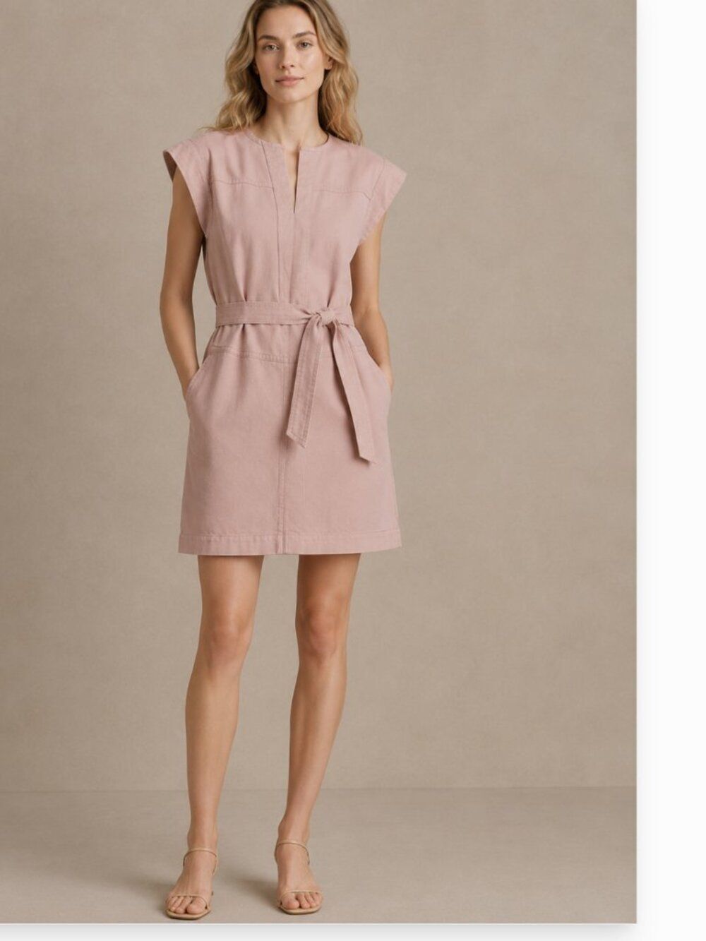 Banana Republic Factory Blush Split-Neck Mini‎ Dress | NWT - Size M